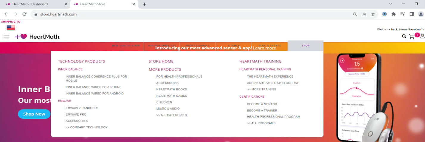 HeartMath.com Shop
