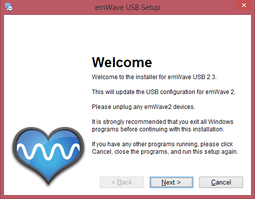 initial installation screen